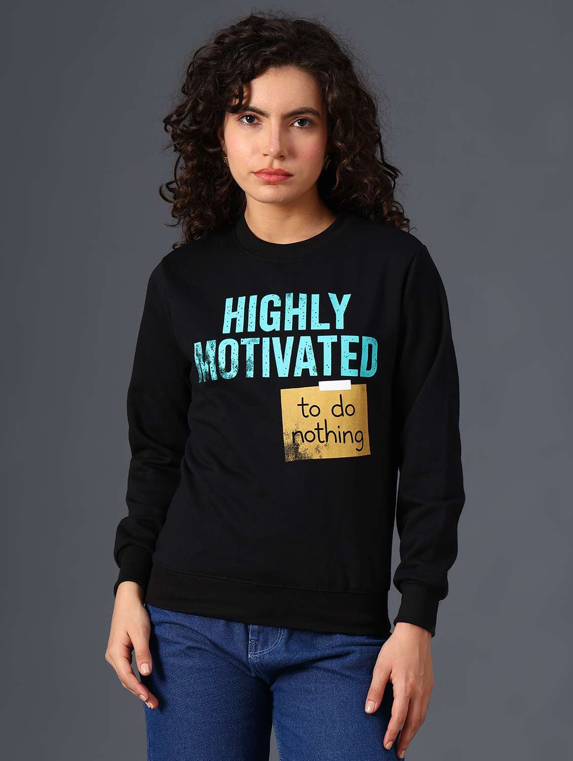 women printed long sleeve sweatshirt - 21996430 -  Standard Image - 1
