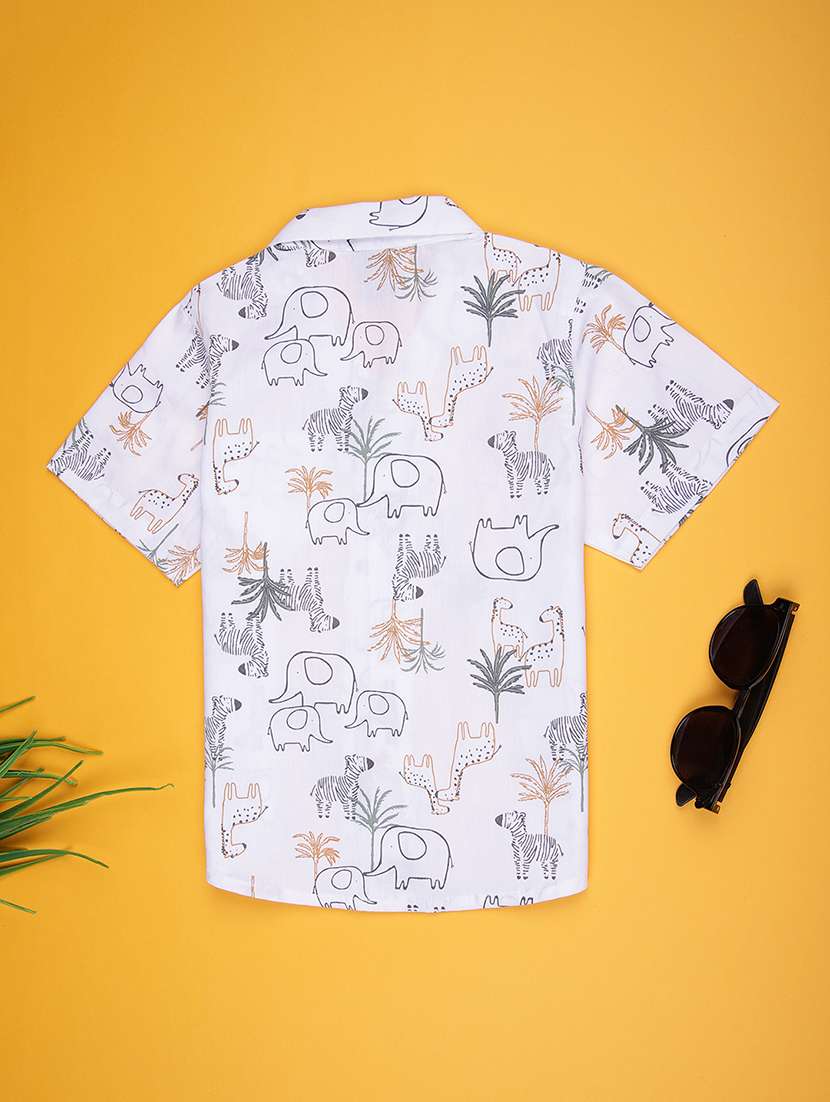 boys printed short sleeve collared shirt - 21996444 -  Standard Image - 1