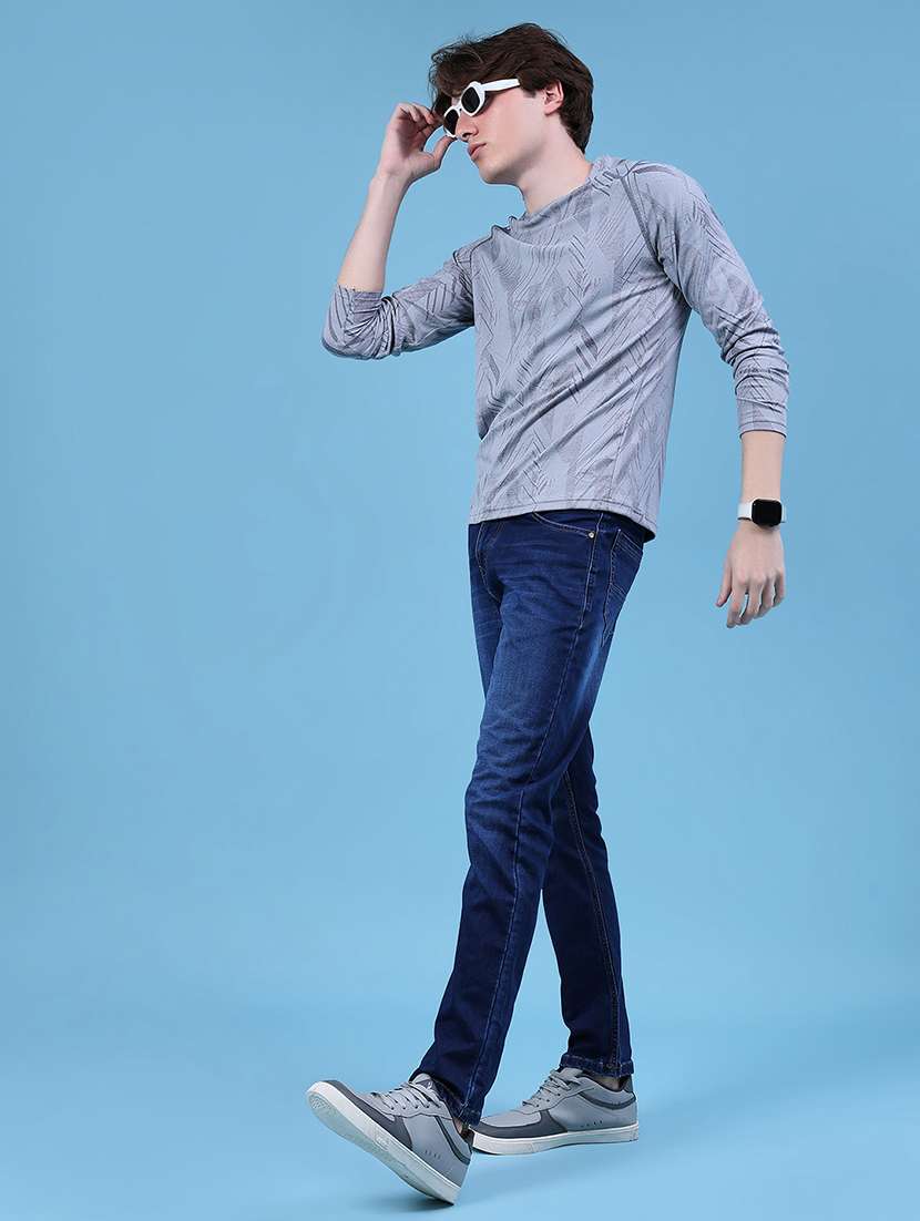 men printed round neck long sleeve t-shirt - 21996452 -  Standard Image - 4