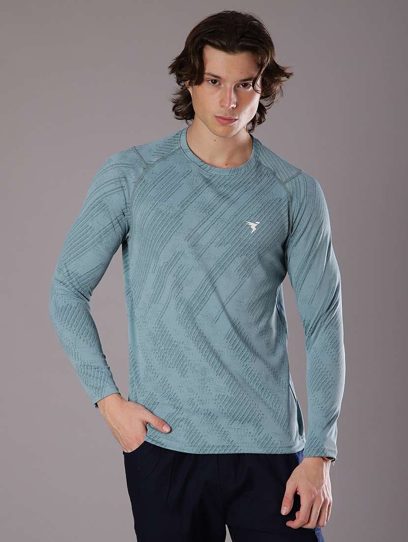 men printed round neck long sleeve t-shirt - 21996453 -  Standard Image - 1