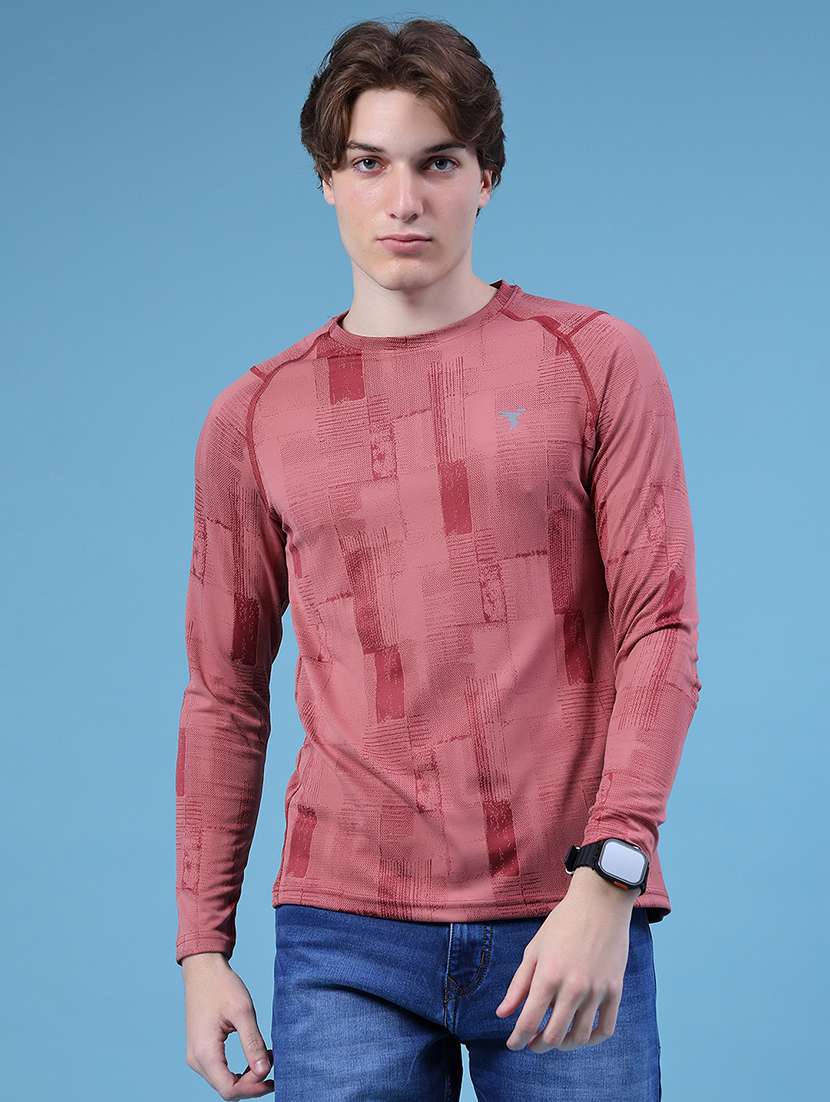 men printed round neck long sleeve t-shirt - 21996454 -  Standard Image - 1