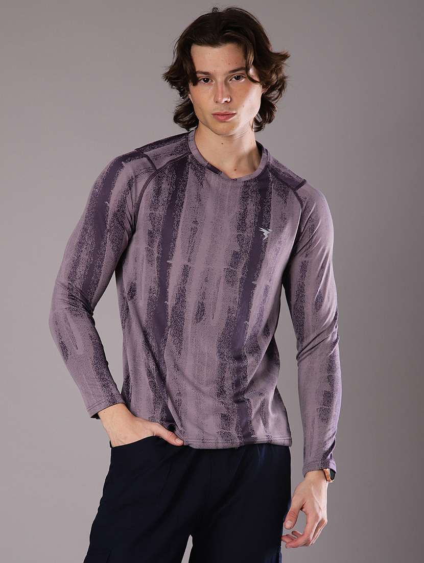 men printed round neck long sleeve t-shirt - 21996455 -  Standard Image - 1