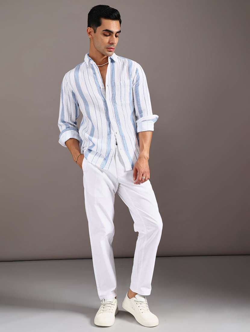 men striped long sleeve regular fit casual shirt - 21996528 -  Standard Image - 4