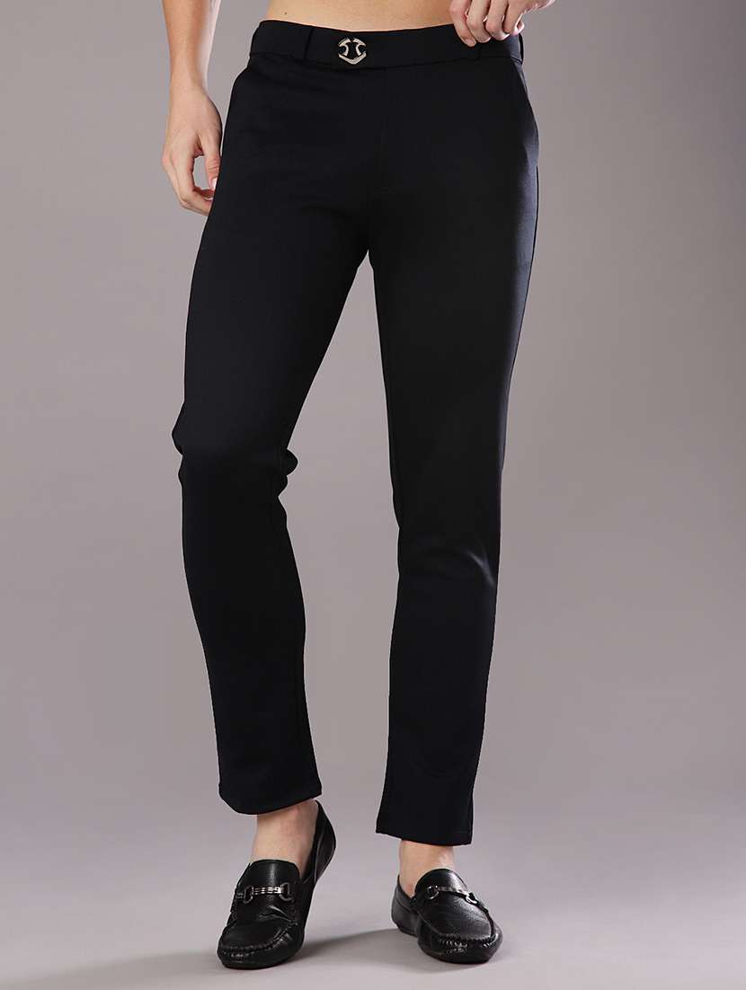 men solid mid rise slim fit chinos  - 21996554 -  Standard Image - 1