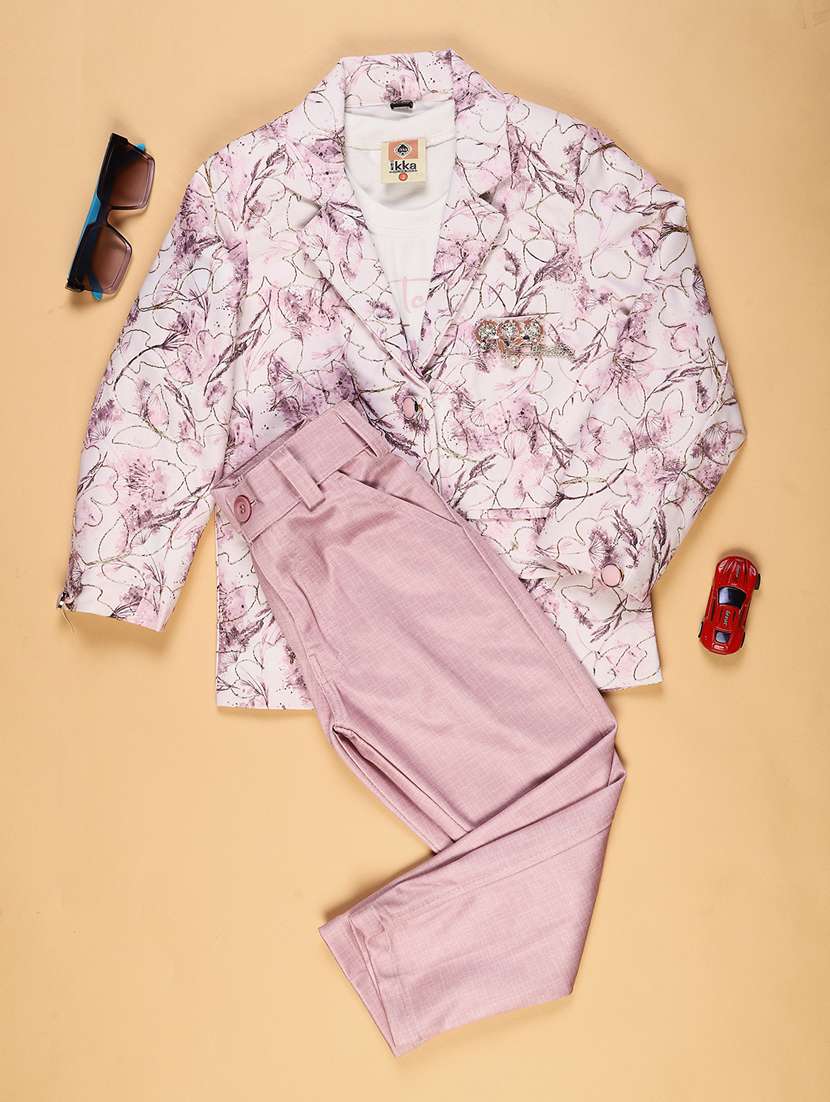 boys printed long sleeve 3 piece suit set