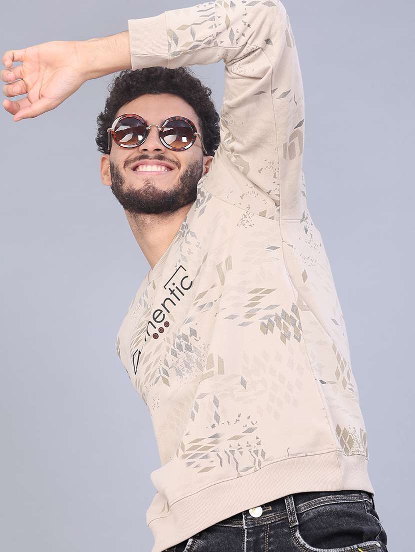 men printed long sleeve sweatshirt