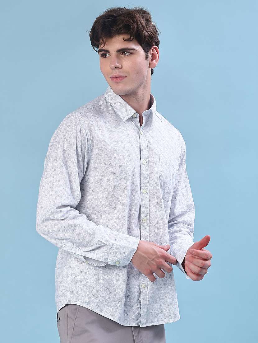 men printed long sleeve regular fit casual shirt - 21996600 -  Standard Image - 1