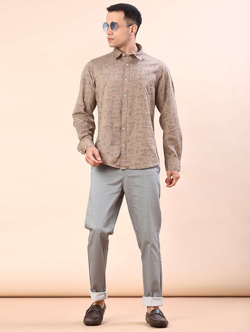 men printed long sleeve regular fit casual shirt - 21996602 -  Standard Image - 4