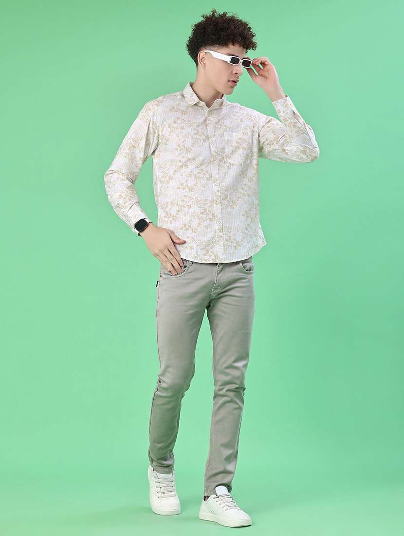 men printed long sleeve regular fit casual shirt - 21996634 -  Standard Image - 4