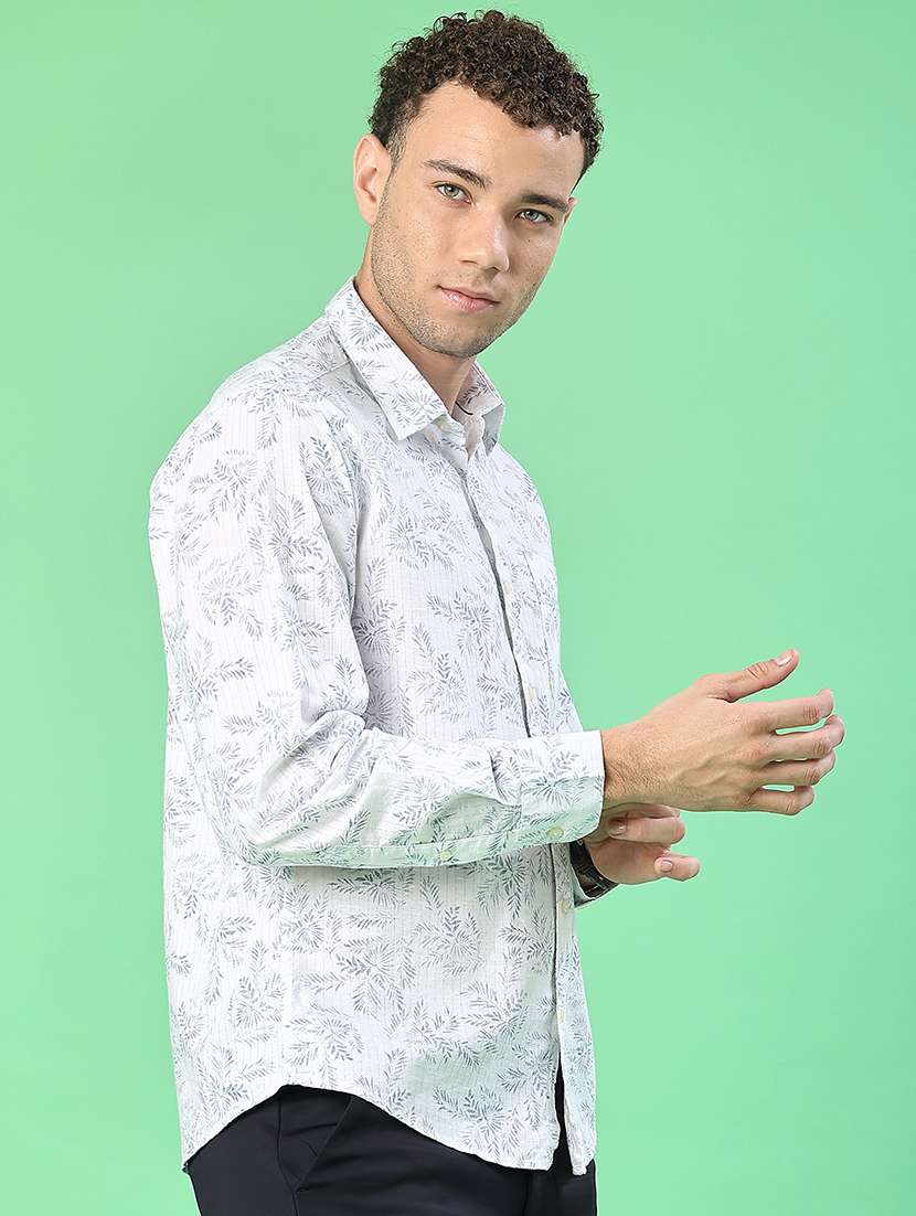 men printed long sleeve regular fit casual shirt - 21996636 -  Standard Image - 1