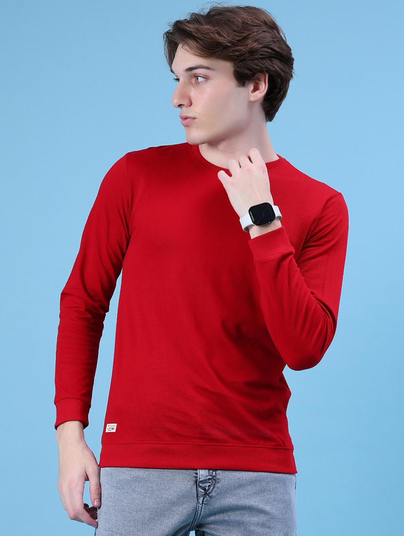 men solid long sleeve slim fit t- shirt - 21996641 - Standard Image - 1