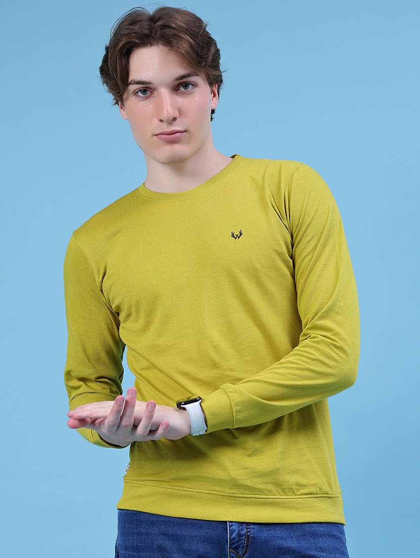 men solid long sleeve slim fit t- shirt - 21996642 -  Standard Image - 1