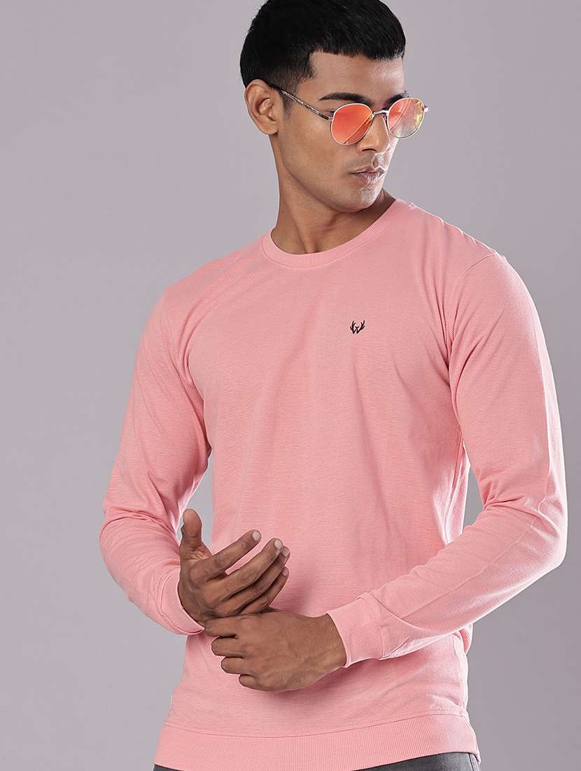 men solid long sleeve slim fit t-shirt
