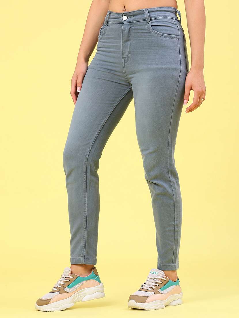 women solid mid rise slim jean - 21996671 -  Standard Image - 1