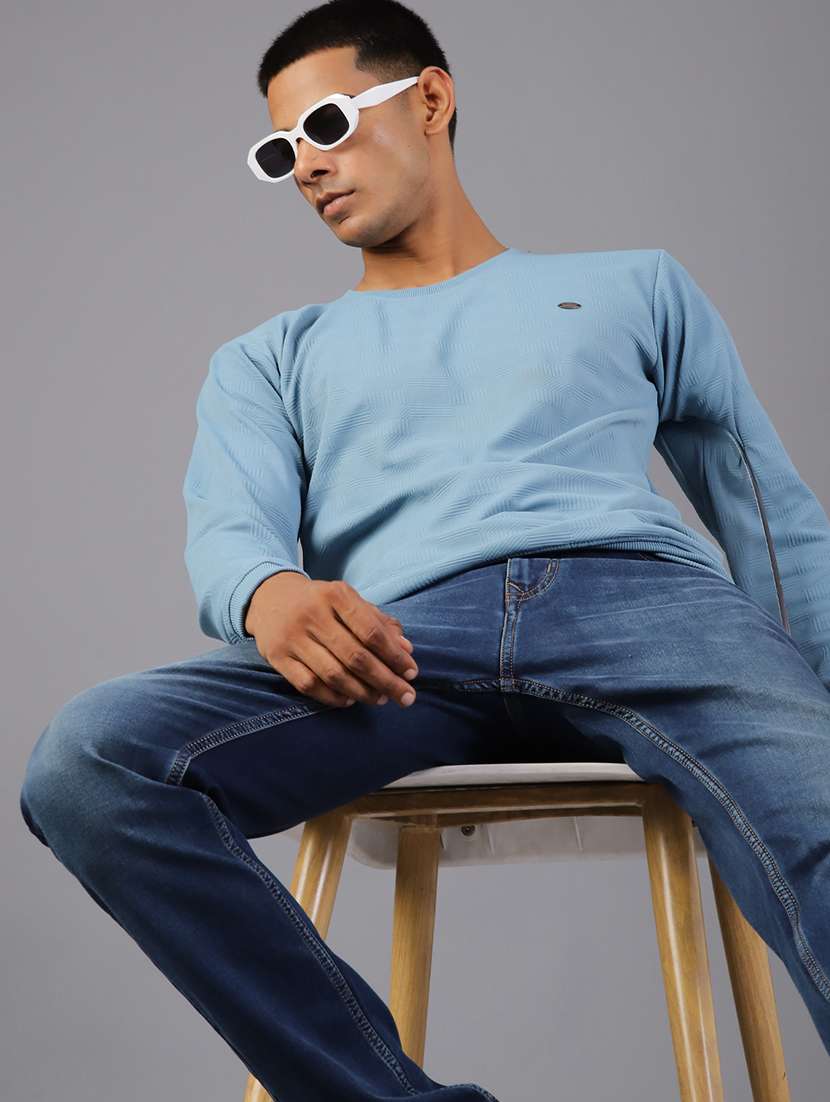 men self design long sleeve regualr fit sweatshirt