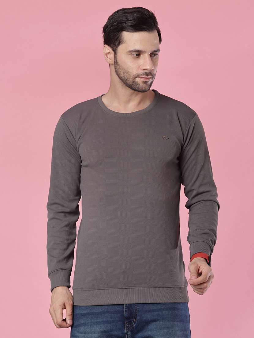 Men Self Design Long Sleeve Regular Fit Pullover - 21996689 -  Standard Image - 1