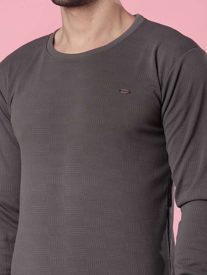 Men Self Design Long Sleeve Regular Fit Pullover - 21996689 -  Standard Image - 4