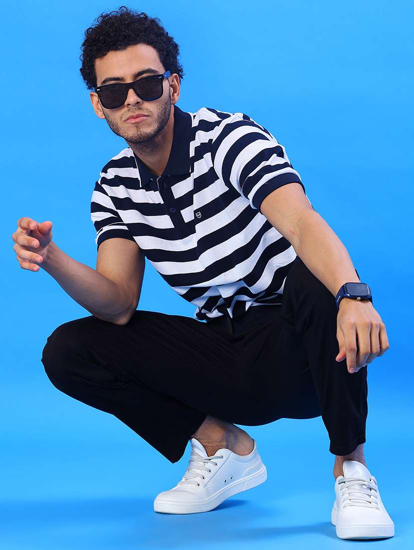 men striped short sleeve regular fit polo t-shirt - 21996699 -  Standard Image - 4