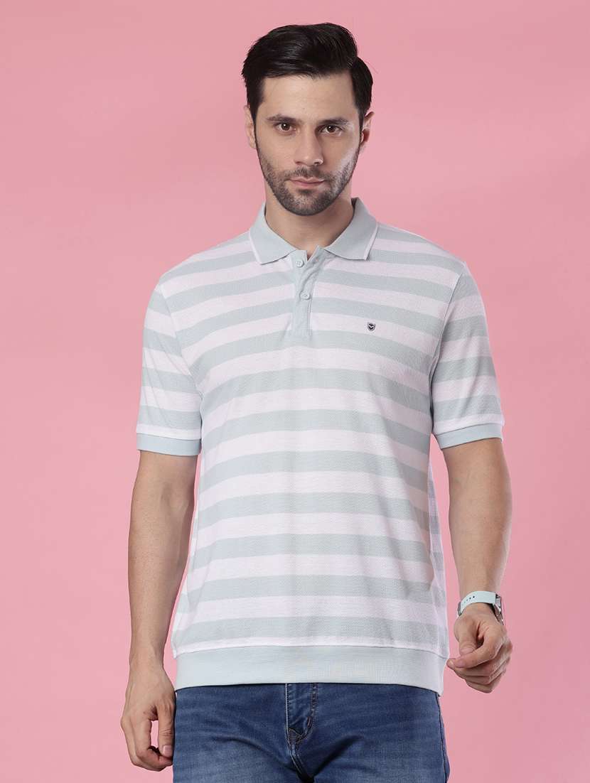 men striped short sleeve regular fit polo t-shirt - 21996700 -  Standard Image - 1