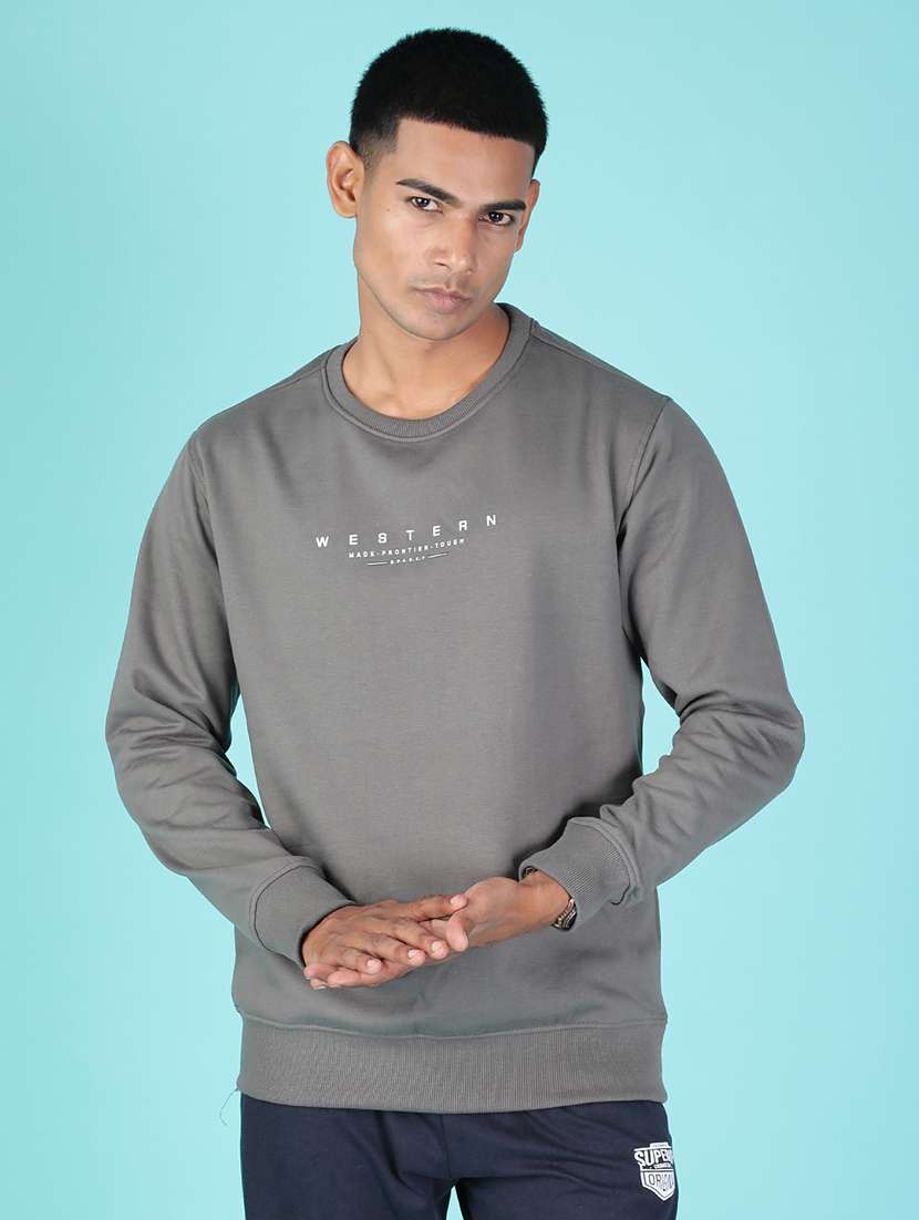 Men Typographic Long Sleeve Regular Fit Sweatshirt - 21996728 -  Standard Image - 1