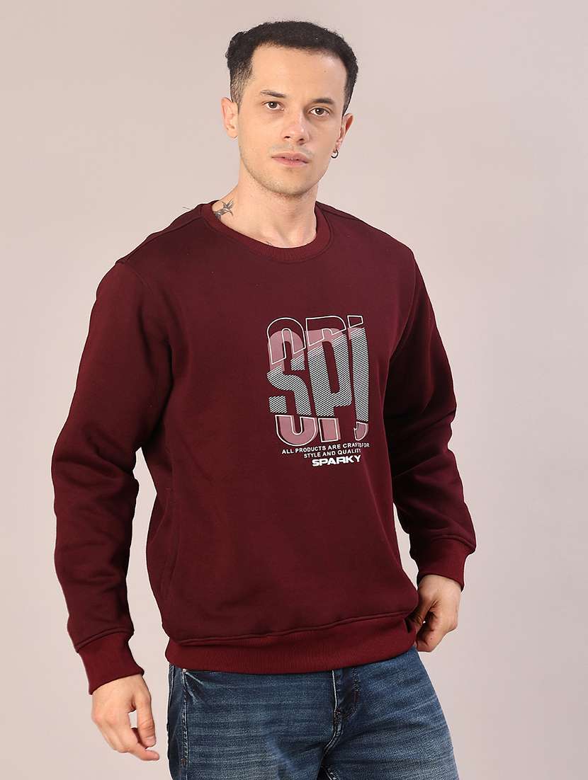 purple cotton front print sweatshirt - 21996738 -  Standard Image - 1