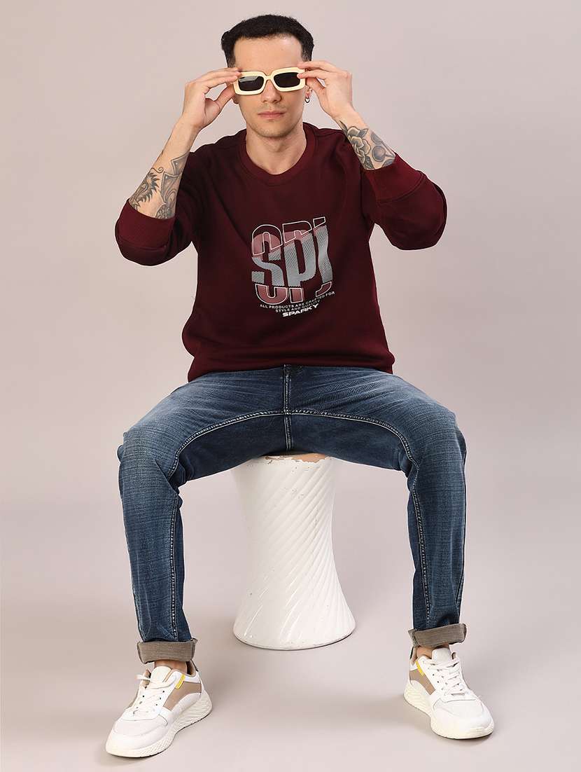 purple cotton front print sweatshirt - 21996738 -  Standard Image - 4