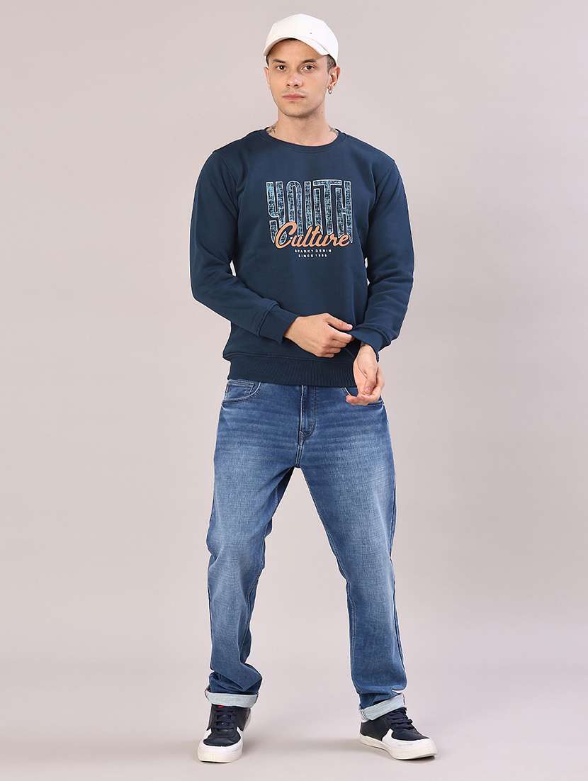 blue cotton front print sweatshirt - 21996747 -  Standard Image - 4