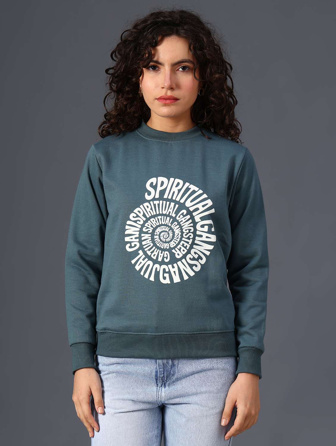 women printed long sleeve sweatshirt - 21996759 -  Standard Image - 1