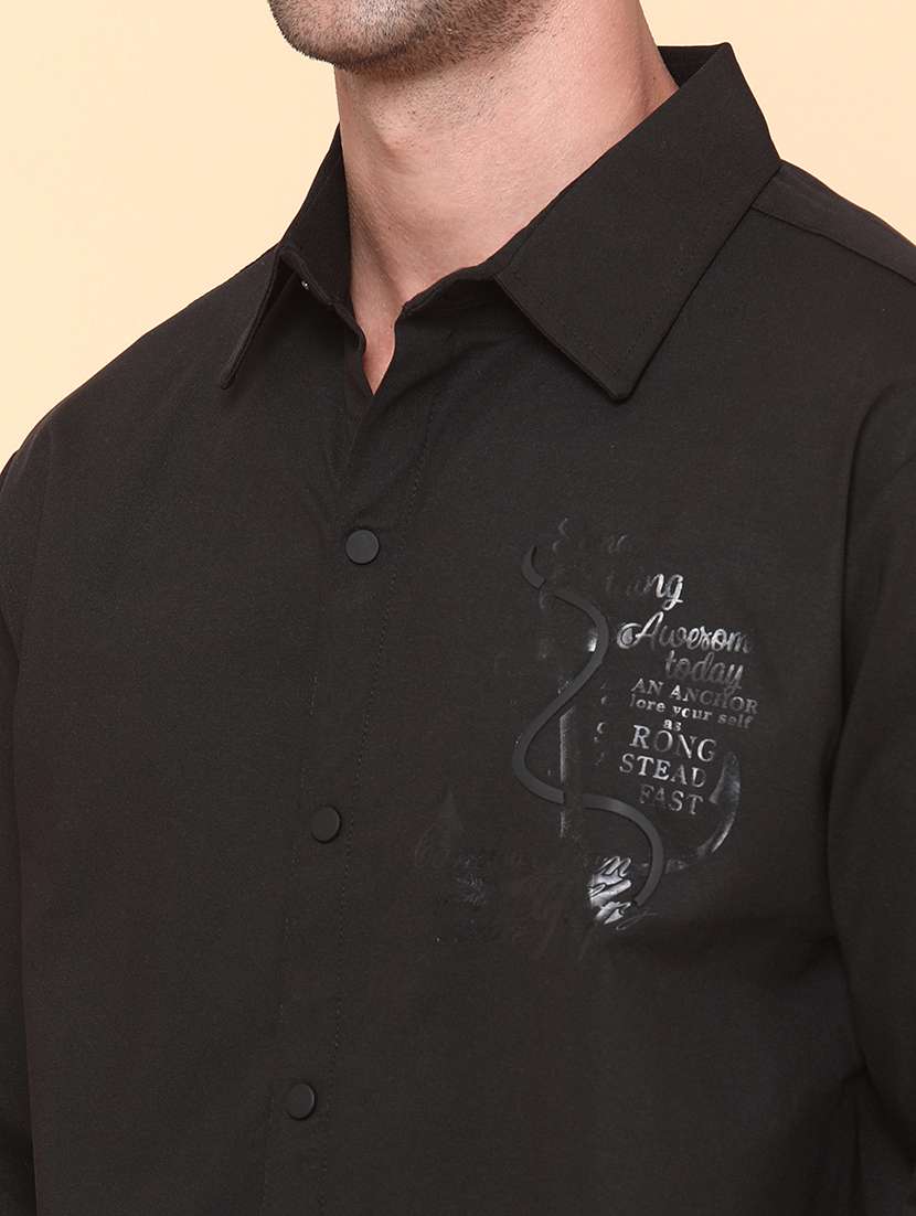men black cotton casual shirt - 21996837 -  Standard Image - 1