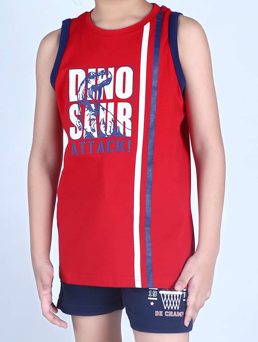 boys red printed sleeveless vest - 21996845 -  Standard Image - 4