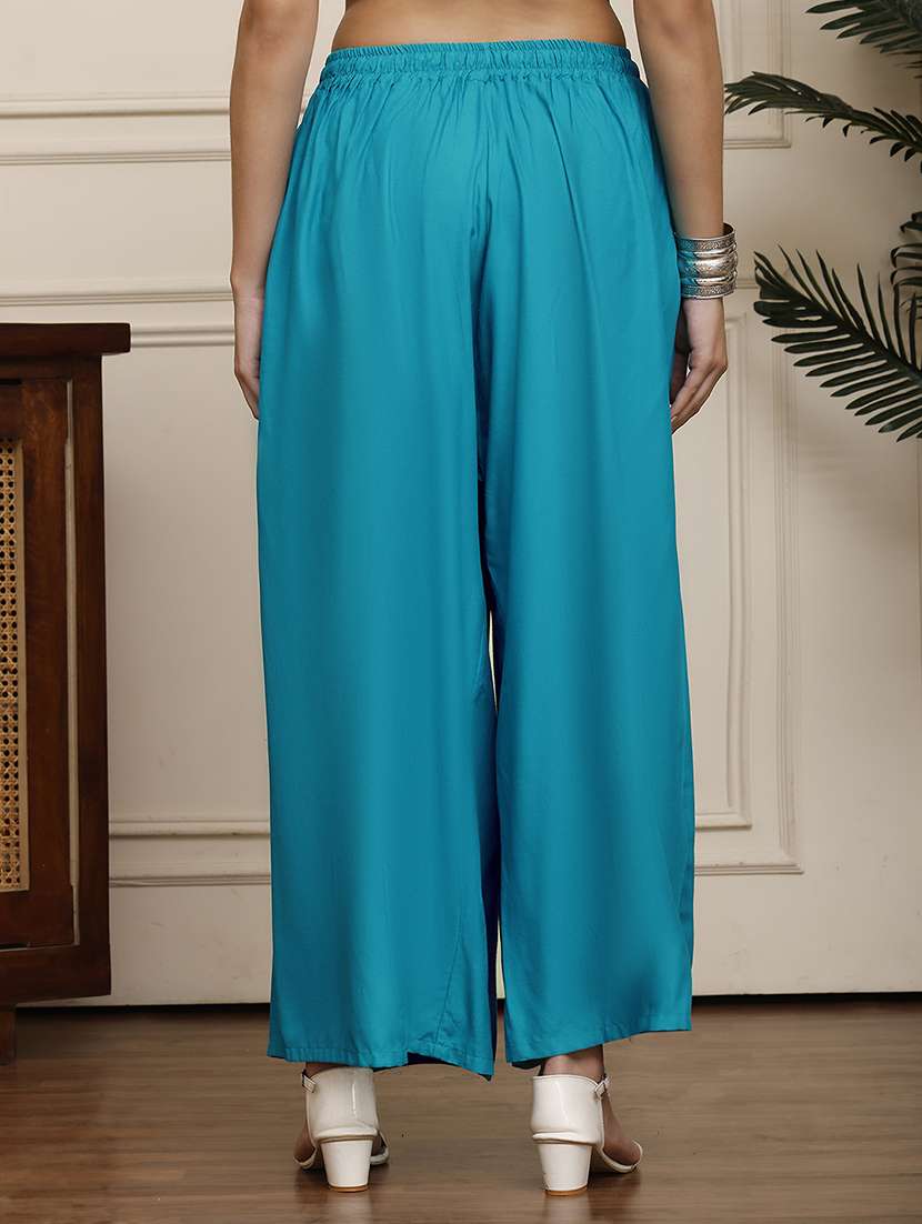women pack of 2 solid flared palazzo - 21996851 -  Standard Image - 1