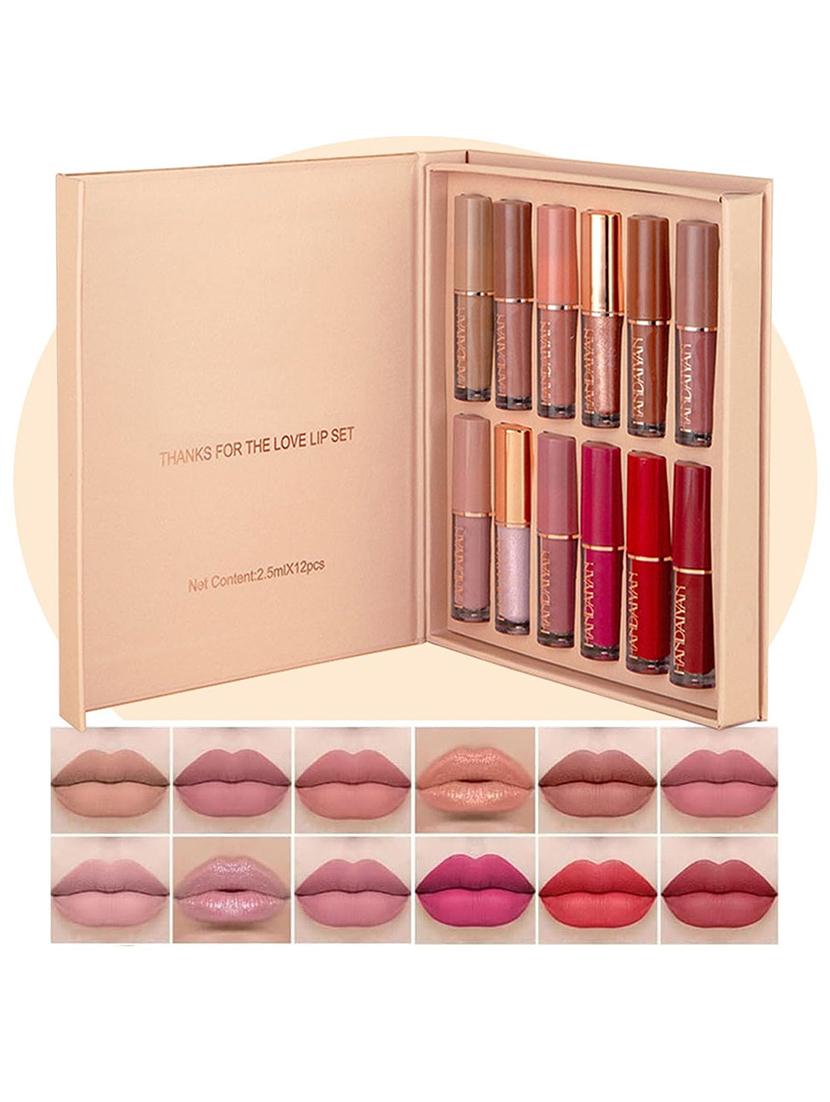 handaiiyan pack of 12 multicolor love lip colors 3ml each - 21996892 -  Standard Image - 1