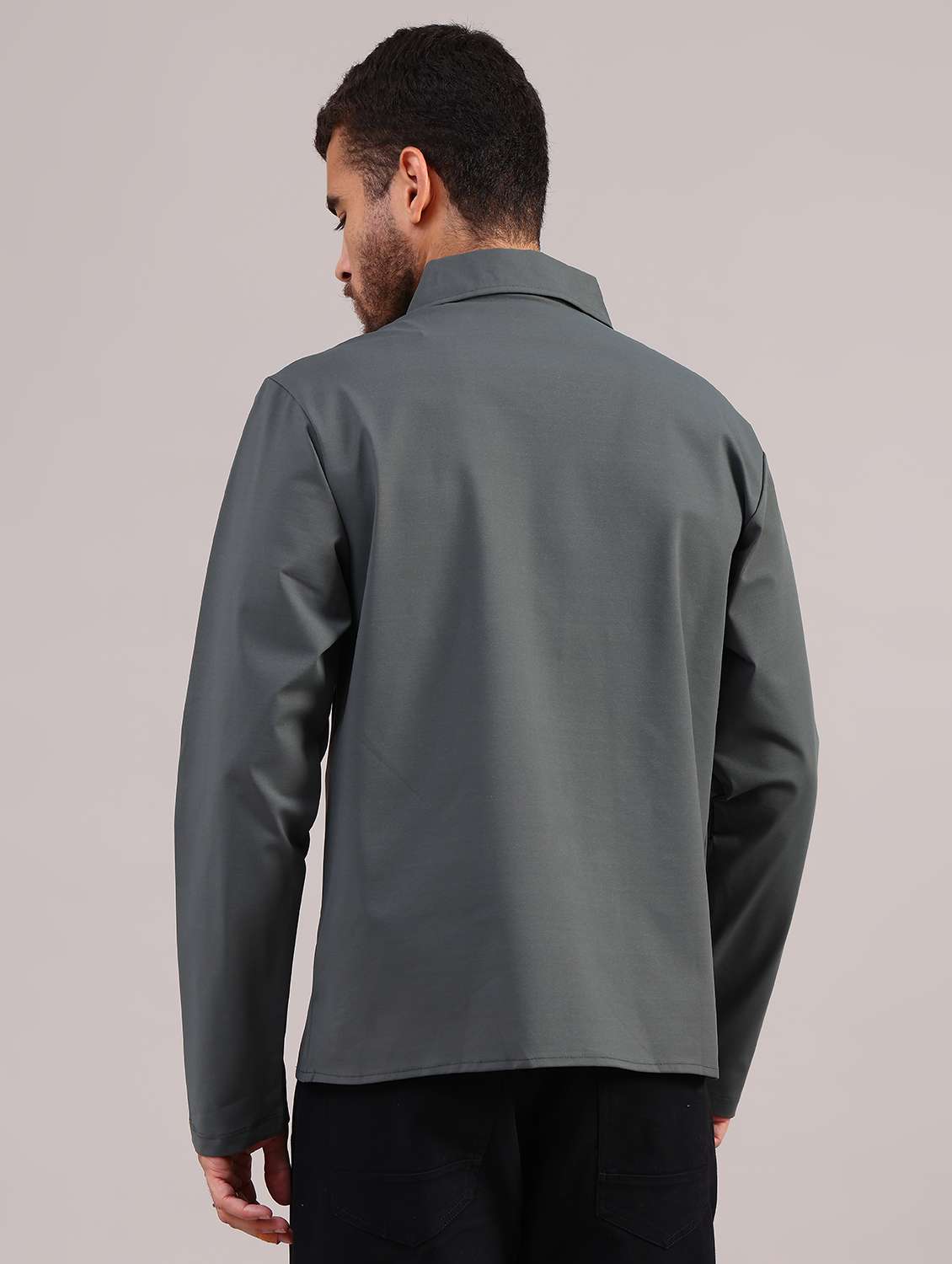 men solid collared long sleeve shirt - 21996898 -  Standard Image - 4