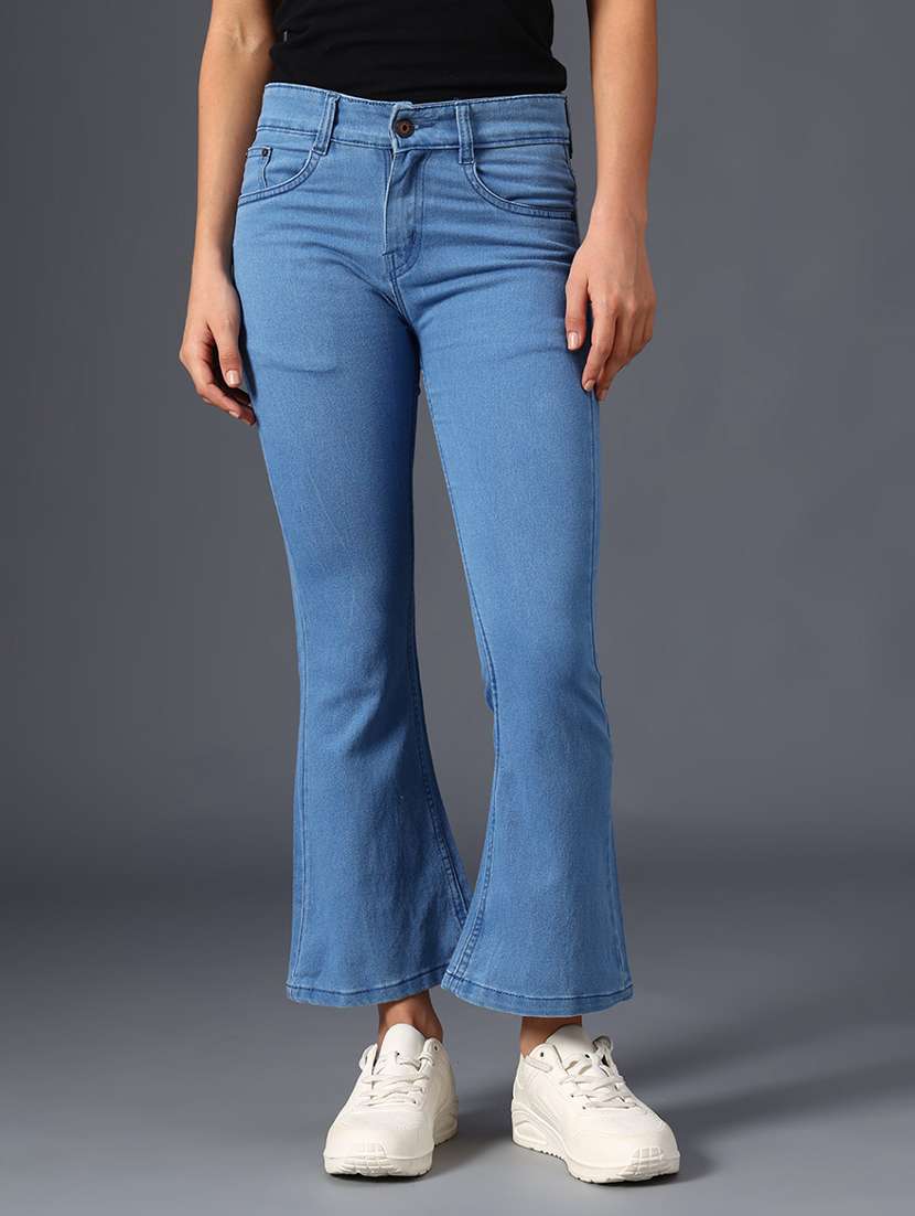 women solid mid rise bootcut jean - 21996945 -  Standard Image - 1