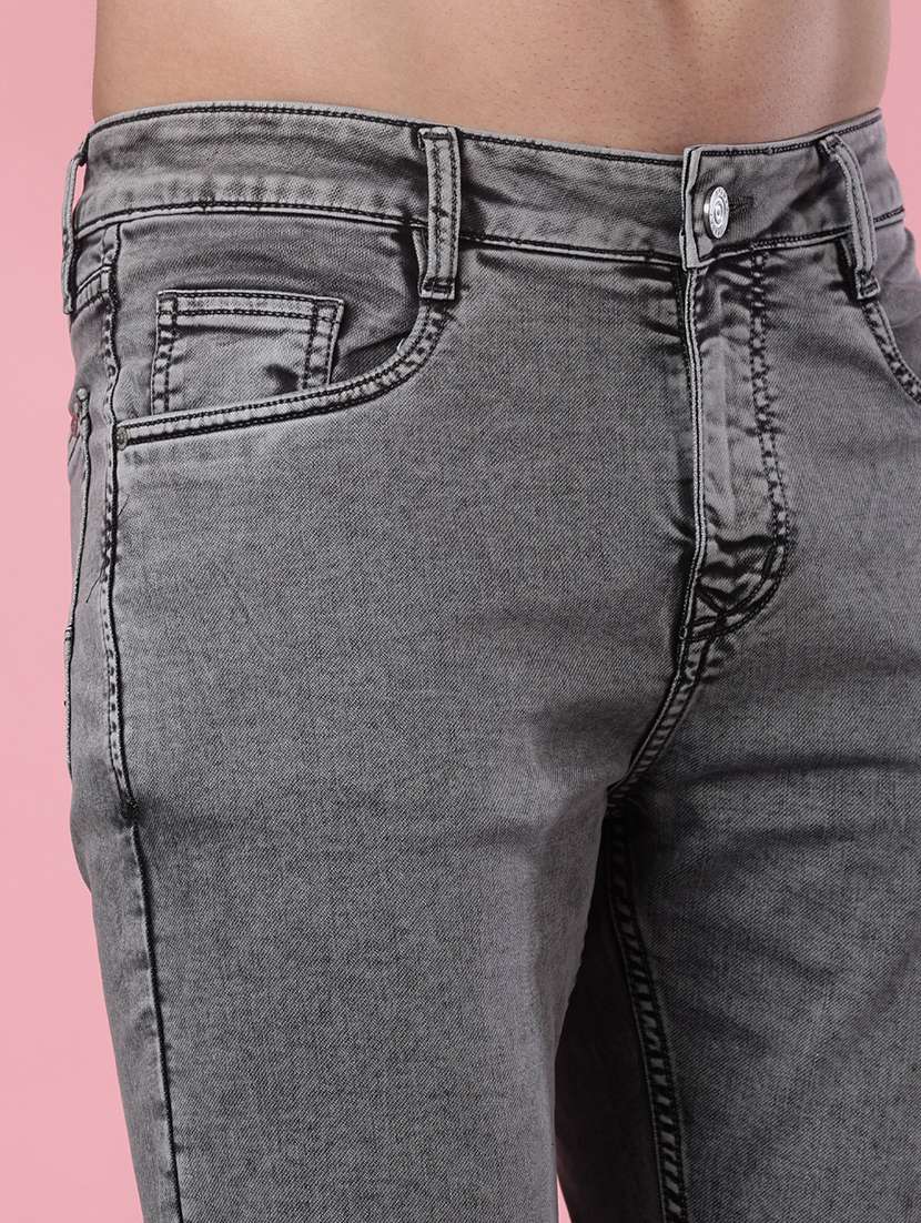 men plain mid rise full length jeans - 21996968 -  Standard Image - 4