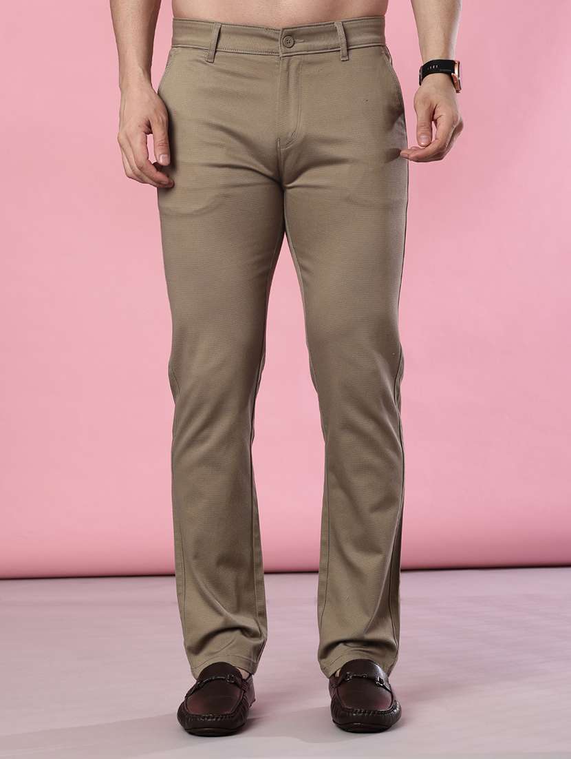 men solid mid rise casual chinos - 21997020 -  Standard Image - 1