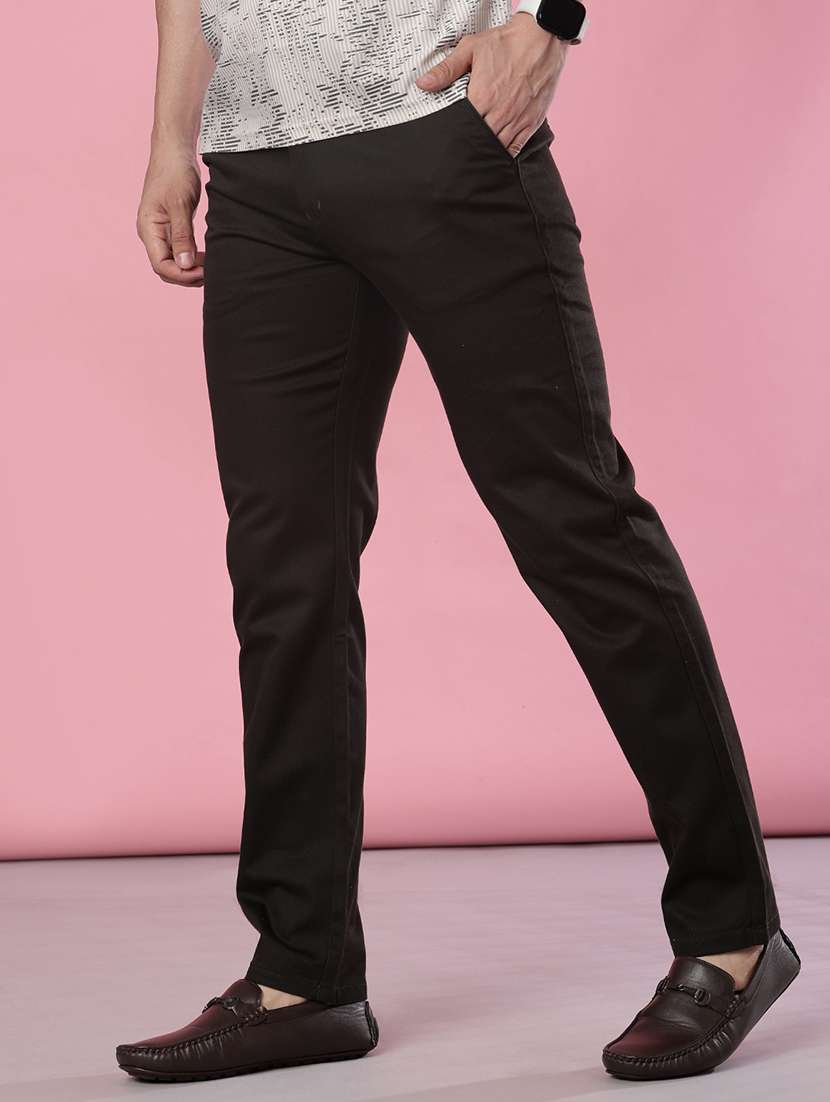 men solid mid rise casual chinos - 21997021 -  Standard Image - 1