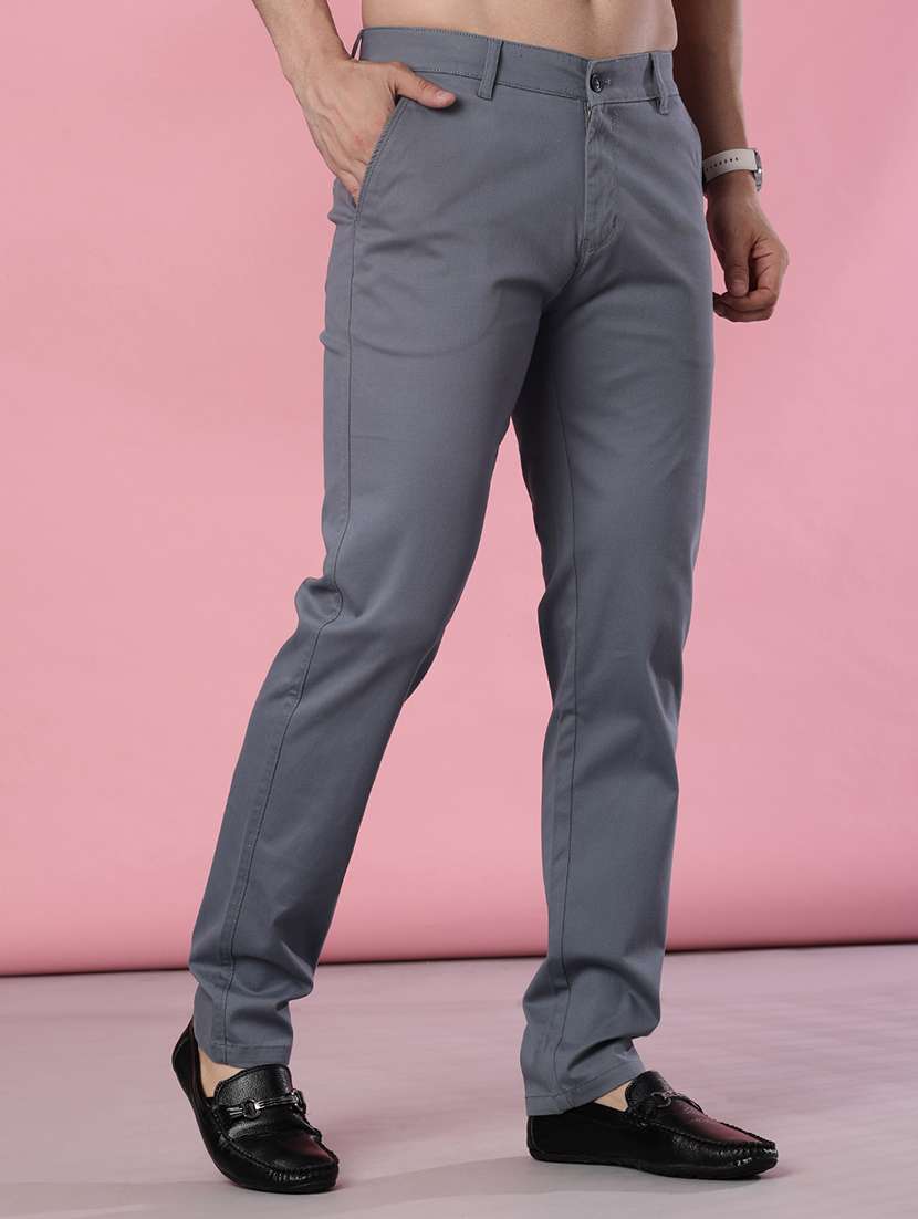 men solid mid rise casual chinos - 21997022 -  Standard Image - 1