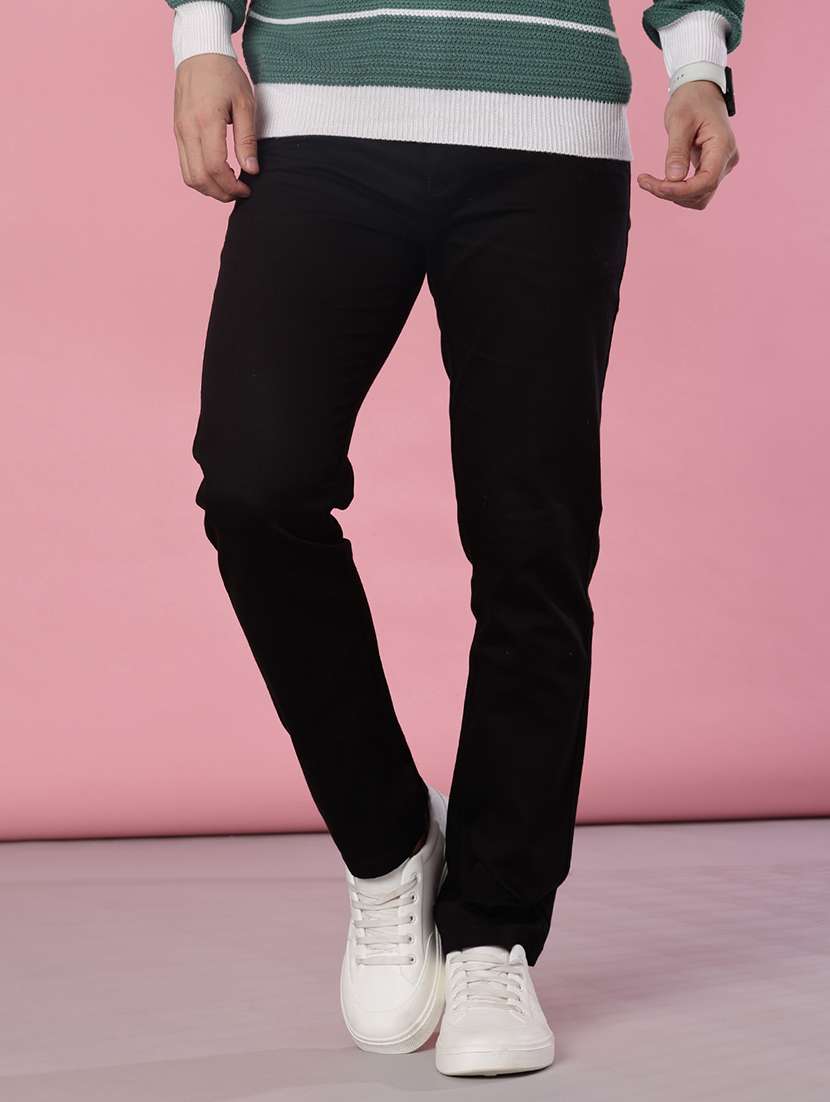 men solid mid rise casual chinos - 21997024 -  Standard Image - 1