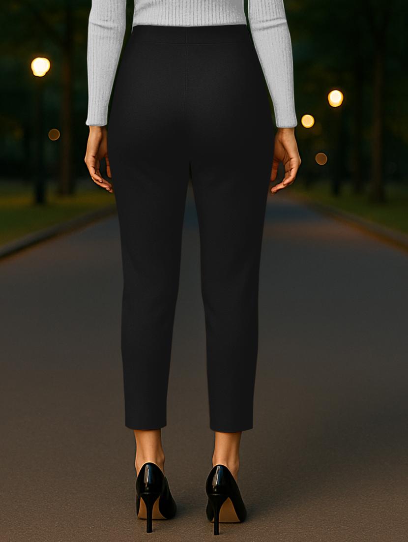 women solid high rise cigarette pants - 21997127 -  Standard Image - 1