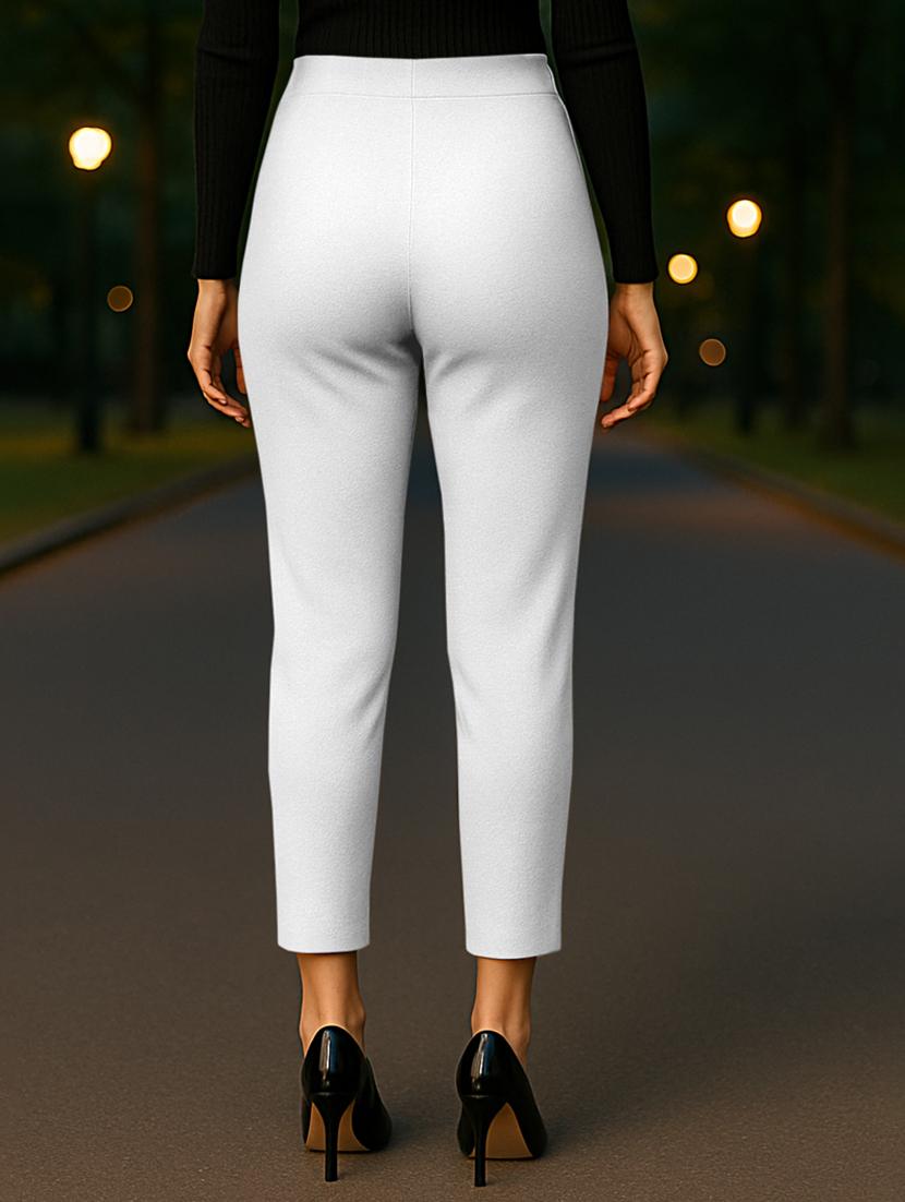 women solid high rise cigarette pants - 21997128 -  Standard Image - 1