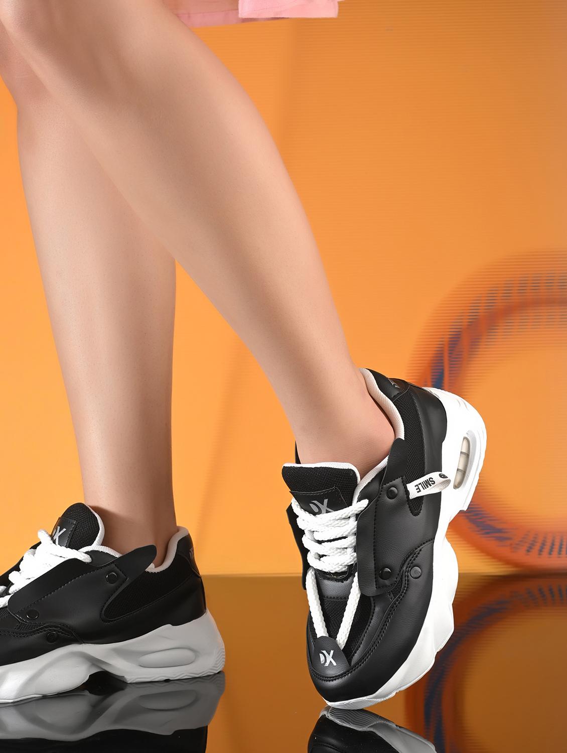 women black lace-up sneaker - 21997141 -  Standard Image - 1
