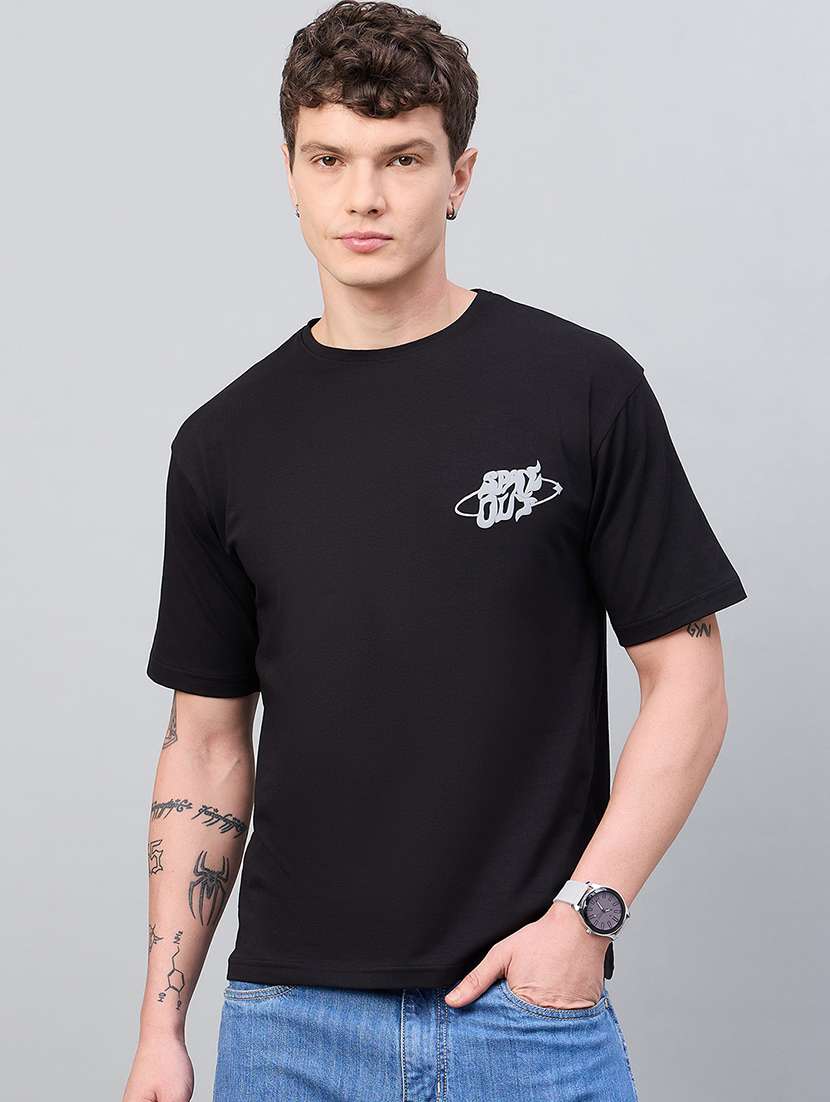 men front & back print round neck regular fit t-shirt - 21997158 - Standard Image - 1
