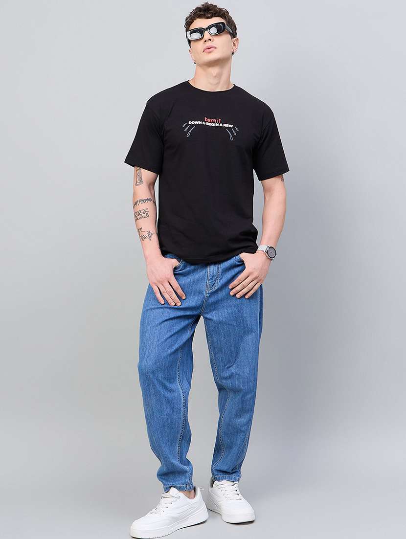 men front & back print round neck regular fit t-shirt - 21997164 - Standard Image - 4