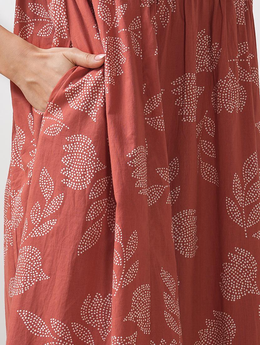 women floral printed three quarter sleeve flared kurta - 21997250 - Standard Image - 4