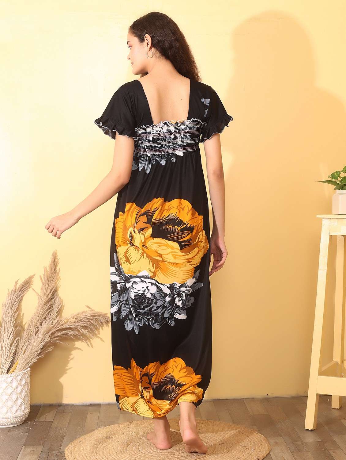women floral print short sleeve nighty - 21997303 -  Standard Image - 4