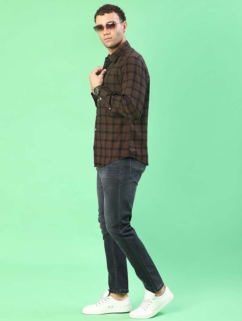 men checkered long sleeve regualr fit casual shirt - 21997348 -  Standard Image - 4