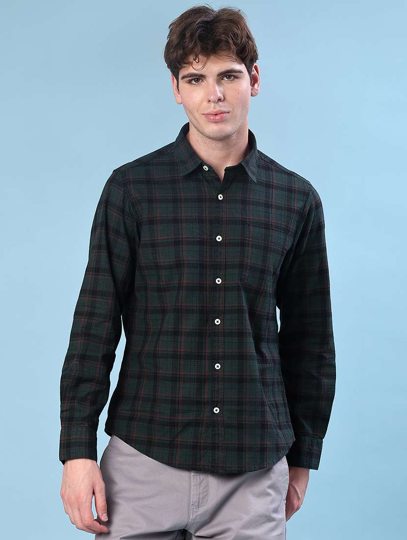 men checkered long sleeve regualr fit casual shirt - 21997349 -  Standard Image - 1