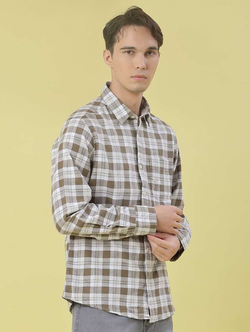 men checkered long sleeve regular fit casual shirt - 21997423 -  Standard Image - 1