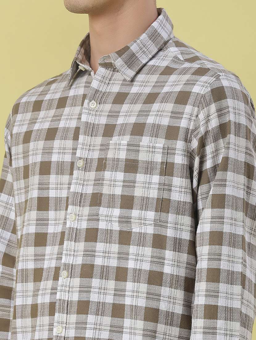 men checkered long sleeve regular fit casual shirt - 21997423 -  Standard Image - 4